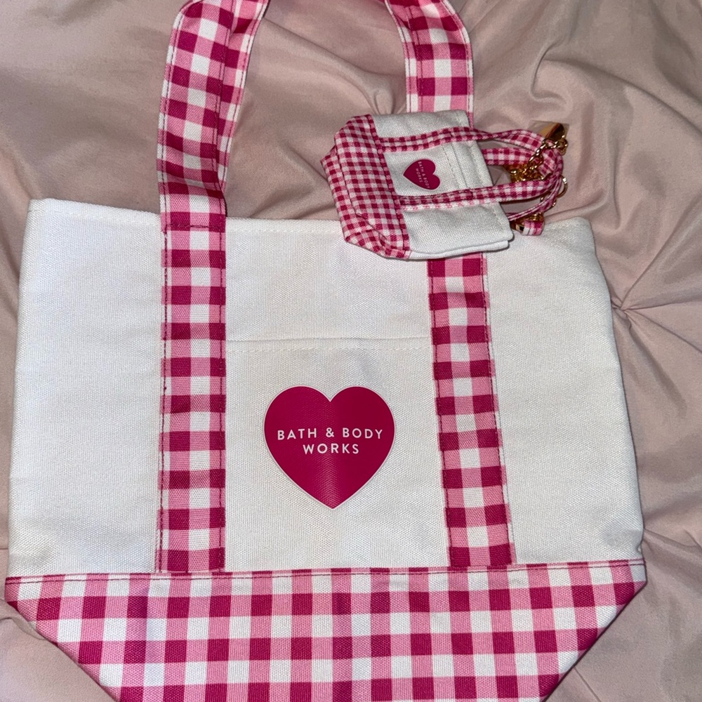 NEW Bath & Body Works Gingham Mini Tote